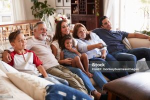 american family watching tv