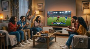 football watching television