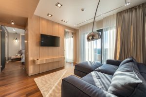 modern smart TV living room